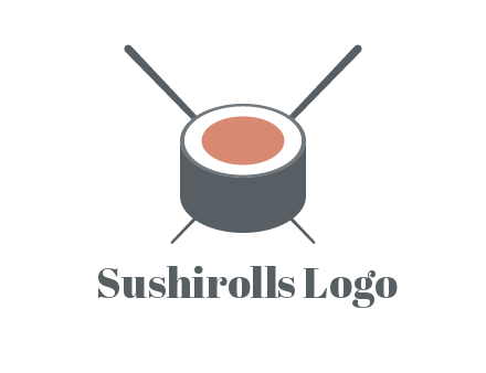 chopsticks behind sushi slice