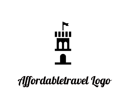 abstract negative spacing tower with flag
