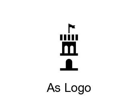 abstract negative spacing tower with flag