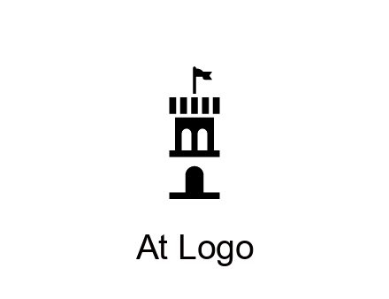 abstract negative spacing tower with flag