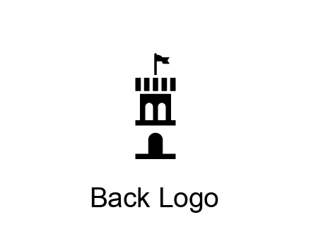 abstract negative spacing tower with flag