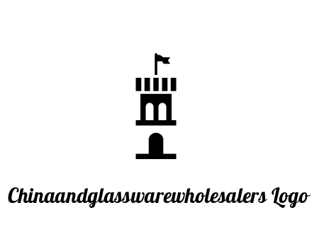 abstract negative spacing tower with flag