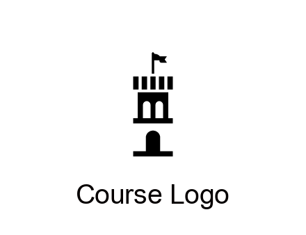 abstract negative spacing tower with flag