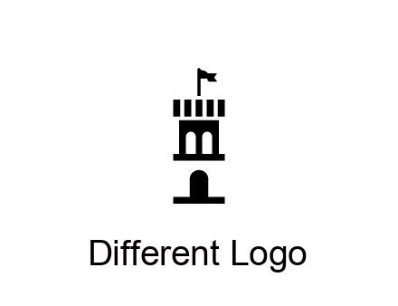 abstract negative spacing tower with flag