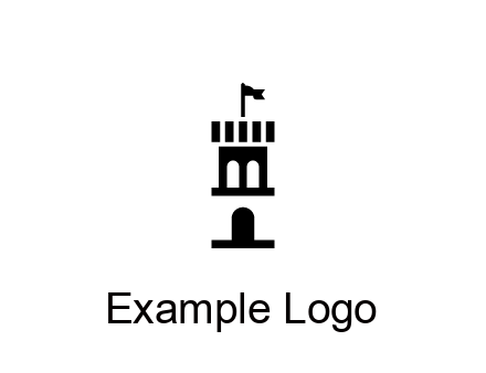 abstract negative spacing tower with flag