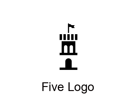 abstract negative spacing tower with flag