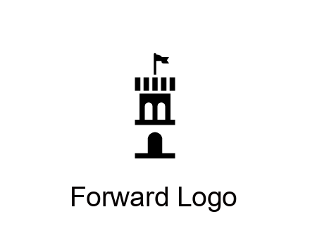 abstract negative spacing tower with flag