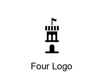 abstract negative spacing tower with flag