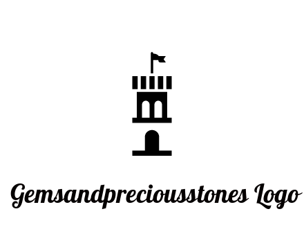 abstract negative spacing tower with flag