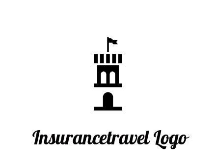 abstract negative spacing tower with flag