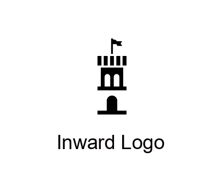 abstract negative spacing tower with flag