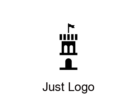 abstract negative spacing tower with flag