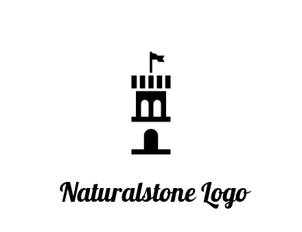 abstract negative spacing tower with flag