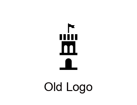 abstract negative spacing tower with flag