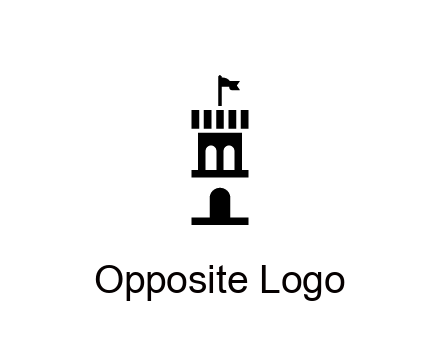 abstract negative spacing tower with flag
