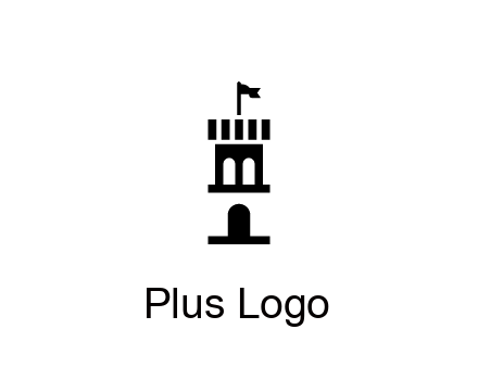 abstract negative spacing tower with flag