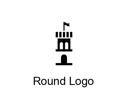 abstract negative spacing tower with flag