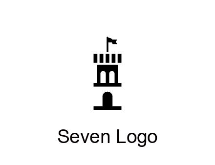 abstract negative spacing tower with flag