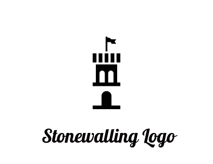 abstract negative spacing tower with flag