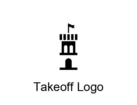 abstract negative spacing tower with flag
