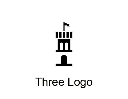 abstract negative spacing tower with flag