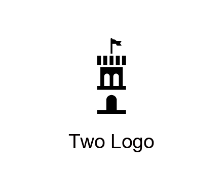 abstract negative spacing tower with flag