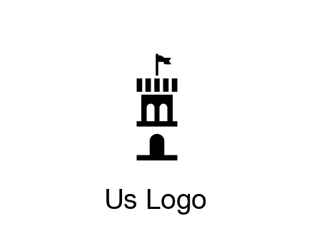 abstract negative spacing tower with flag