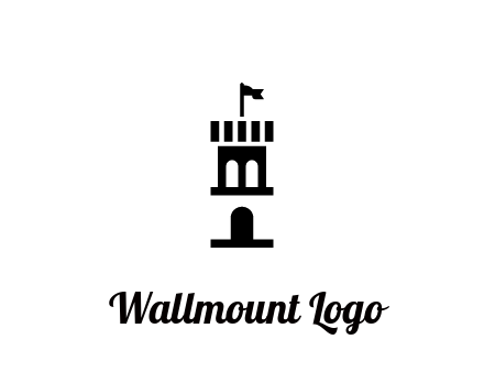 abstract negative spacing tower with flag