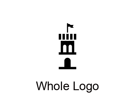 abstract negative spacing tower with flag