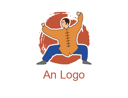 man in karate stance