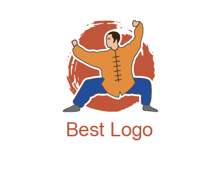 man in karate stance