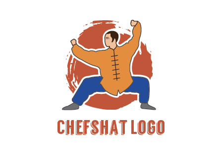 man in karate stance