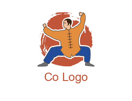 man in karate stance