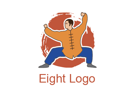 man in karate stance