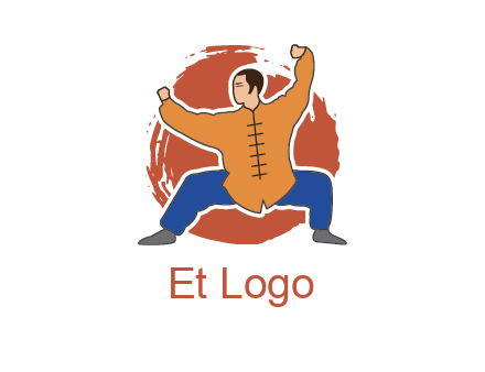 man in karate stance