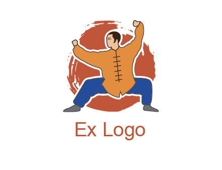man in karate stance