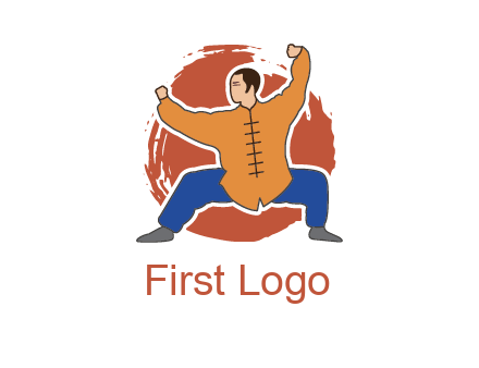 man in karate stance