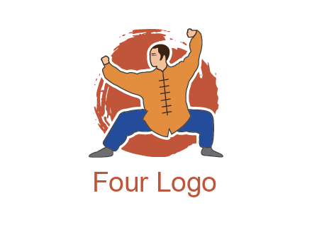 man in karate stance