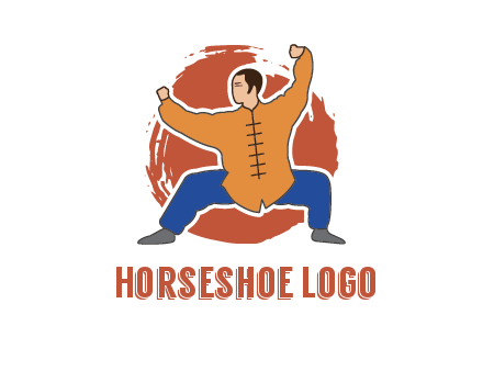 man in karate stance