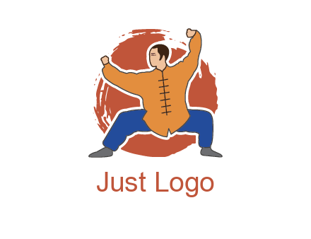 man in karate stance