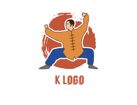 man in karate stance