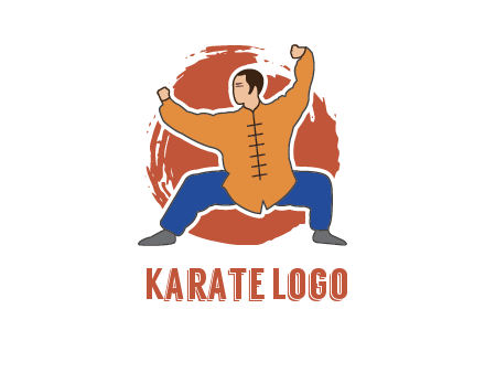man in karate stance