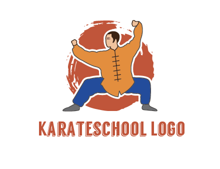 man in karate stance