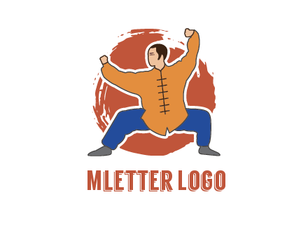 man in karate stance