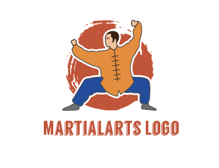 man in karate stance