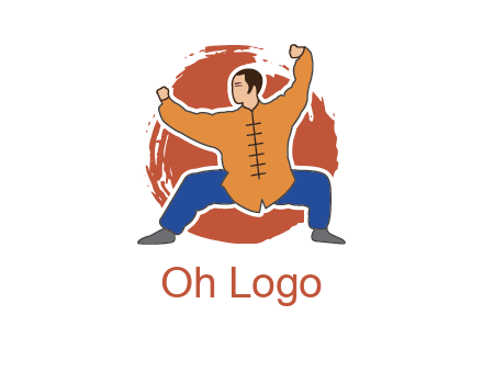man in karate stance
