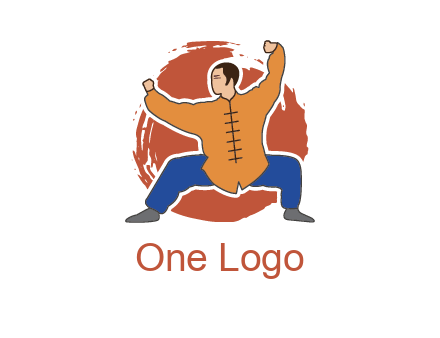 man in karate stance