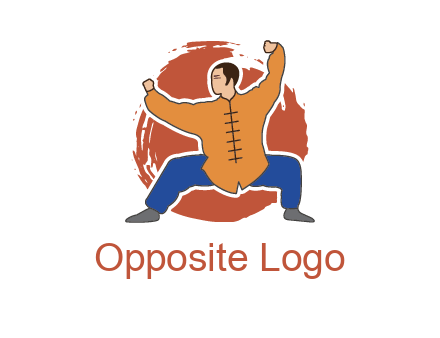 man in karate stance