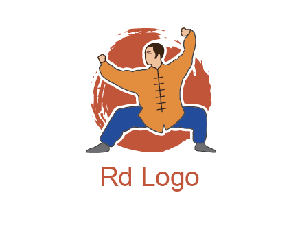 man in karate stance