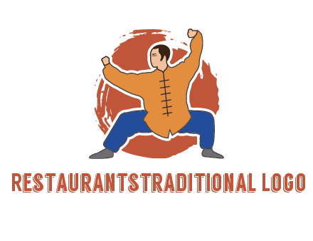 man in karate stance
